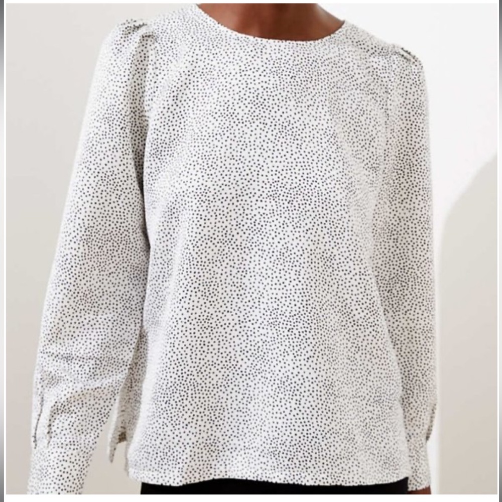 Loft Balloon Sleeve Polka Dot blouse